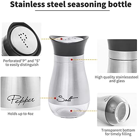 Lusanville 2 Pack Salt Pepper Shakers Set 1