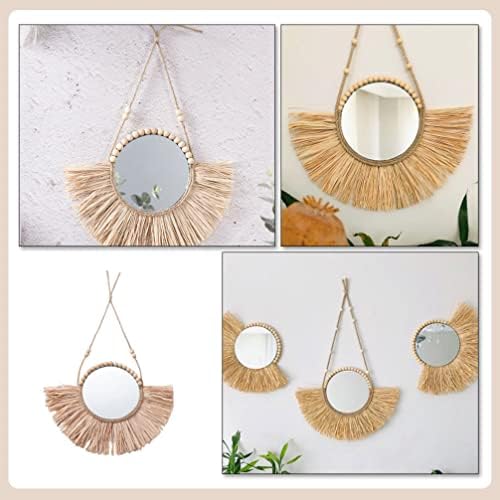 Beavorty Vintage Rattan Round Wall Mirror 1
