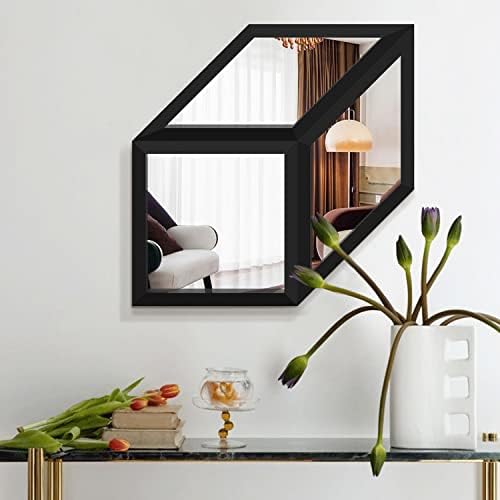 H-A 10x10 Inch Wall Mirror Set of 3 Black