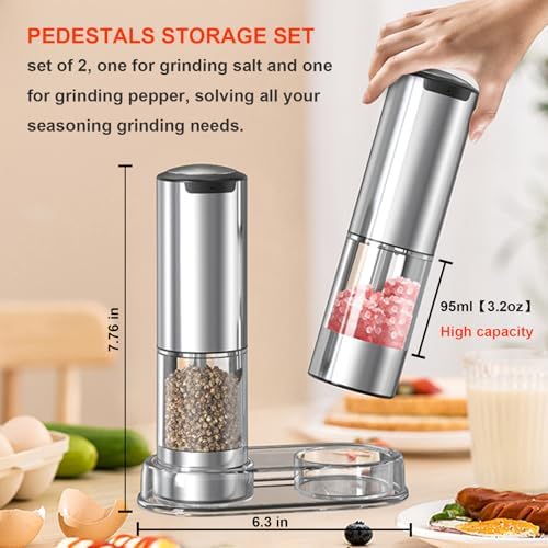 SOENGLYUN Rechargeable Salt Pepper Grinder Set With LED Light