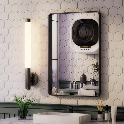 Yamazakura Matte Black Bathroom Mirror 20x30 Inch