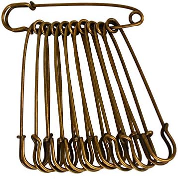 50 Pcs Heavy Duty Large Safety Pins in Brown