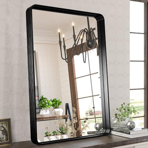 22x30 Black Vanity Mirror with Anti-Rust Frame