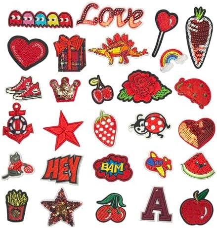 Libiline 30pcs Embroidered Patch Applique DIY Set