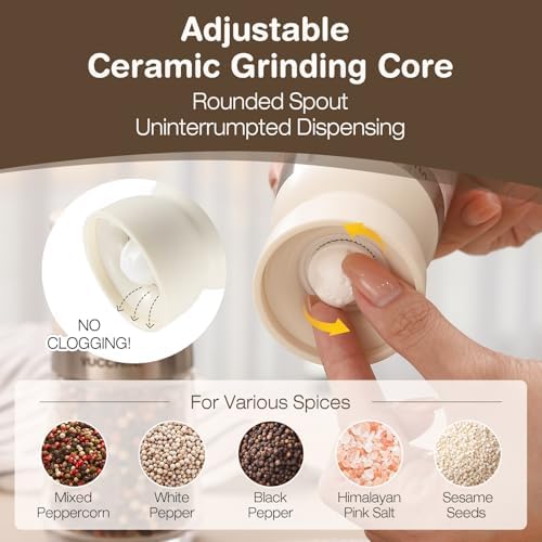VUCCHINI Adjustable Pepper and Salt Grinder Set