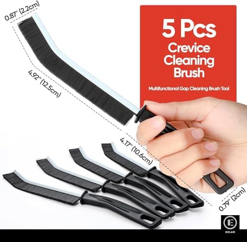 5 Pcs Crevice Cleaning Brush Hard Bristle Black Multifunctional Gap Tool
