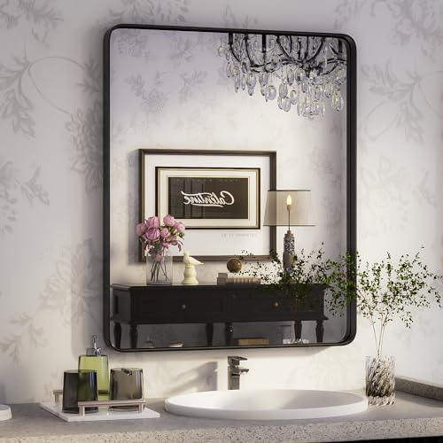 ISKM Black Framed Wall Mirror 24x32