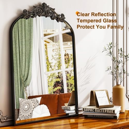 XRAMFY 30x20 Inch Arched Vintage Black Mirror
