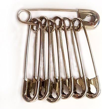 NiftyPlaza Extra Large 2 Safety Pins - 200 Pack Nickel Plated Rust Resistant