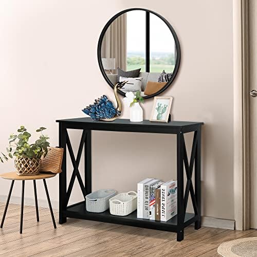 SUPER DEAL 24 Inch Round Mirror with Metal Frame
