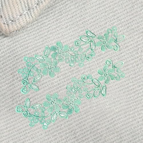 2Pack Embroidered Lace Patches for Clothing and Bridal Wear
