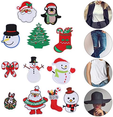 Garosa 24Pcs Christmas Embroidery Patches DIY Decor