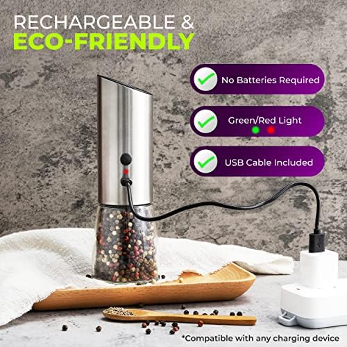 Kitchen-GO Rechargeable Salt Pepper Grinder Set