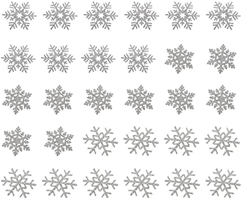 Beavorty 30pcs Silver Snowflake Iron On Patches