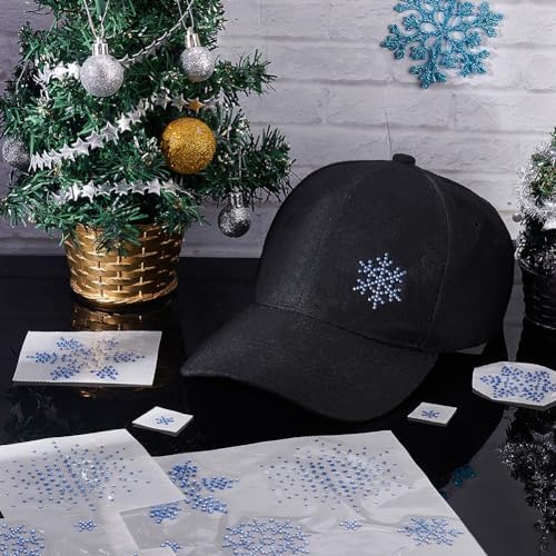 FINGERINSPIRE Snowflake Rhinestone Hotfix Transfers 16pcs