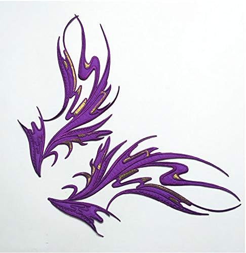 FEEPOP 29x16cm Embroidered Feather Applique Patch Set