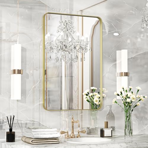 Fun Memories Gold Bathroom Mirror 20x30 Inch