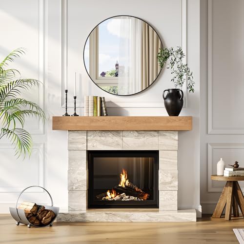IDEALHOUSE 24 Inch Black Round Wall Mirror 1