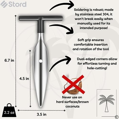 S STORD Coconut Opener - Fast Safe Easy to Use
