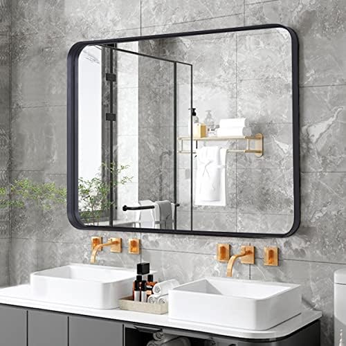 Black Mirror 30x40 Wall Mount Vanity Mirror with Aluminum Frame