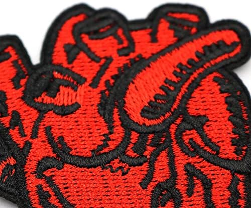 MUNAN Embroidered Heart Patch 2PC DIY Applique Emblem
