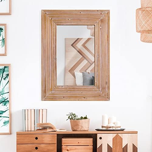 Head West Natural Whitewash Wood Accent Mirror - 30 x 40