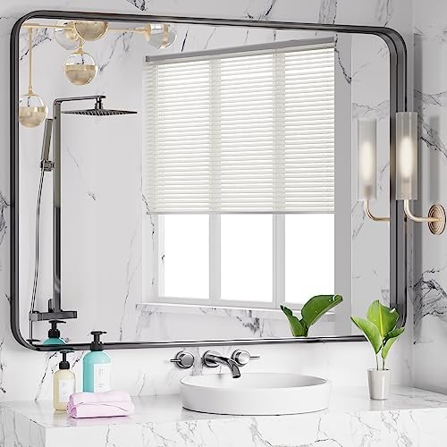 DENRICK 30x40 Black Square Mirror for Bathroom