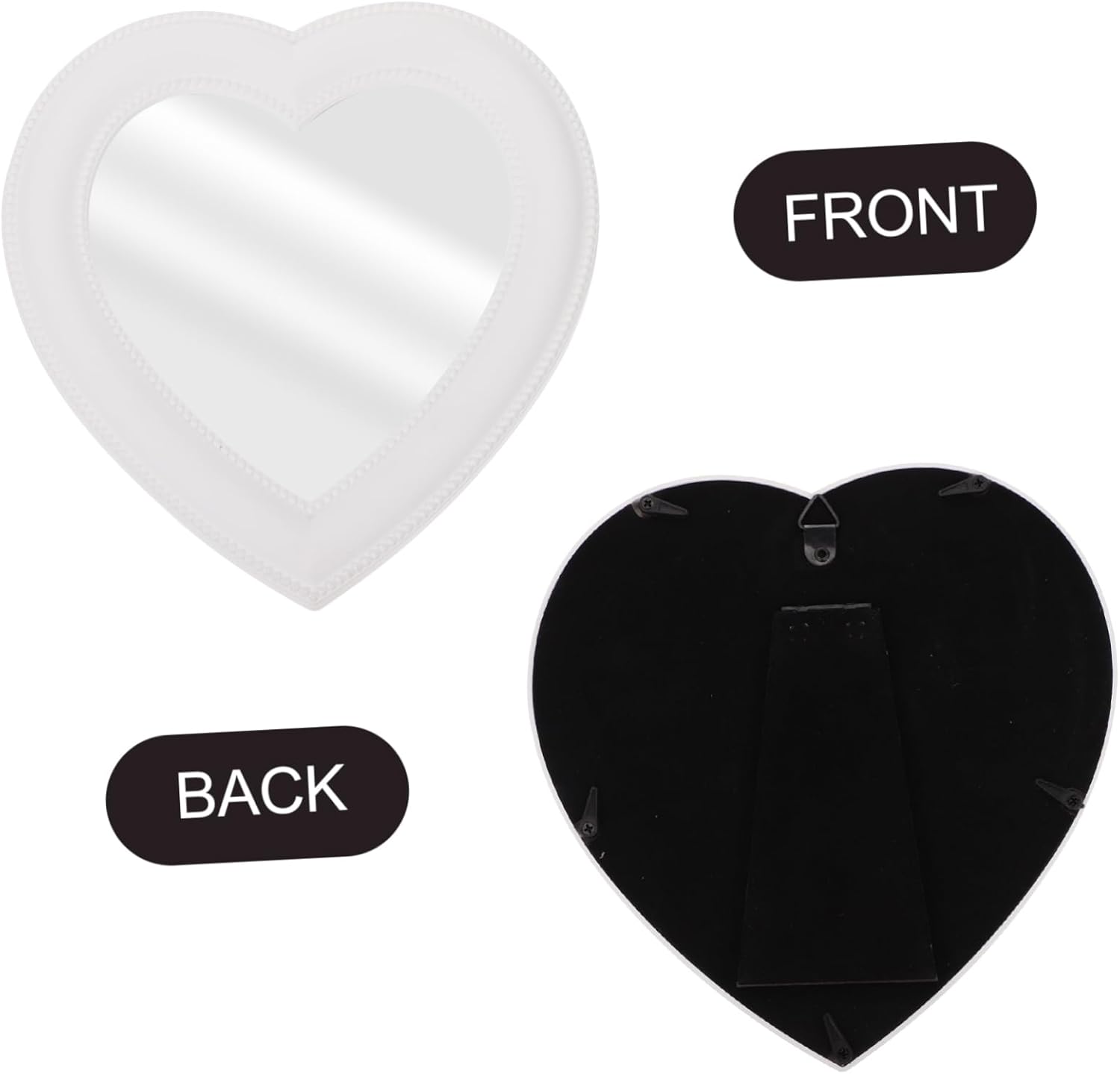 Heart-Shaped Makeup Mirror Wall or Table Mount Decor