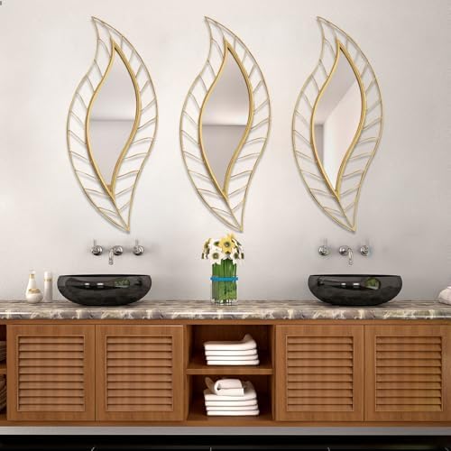 ironsmithn Decorative Wall Mirror 45x185 Gold Leaf Frame