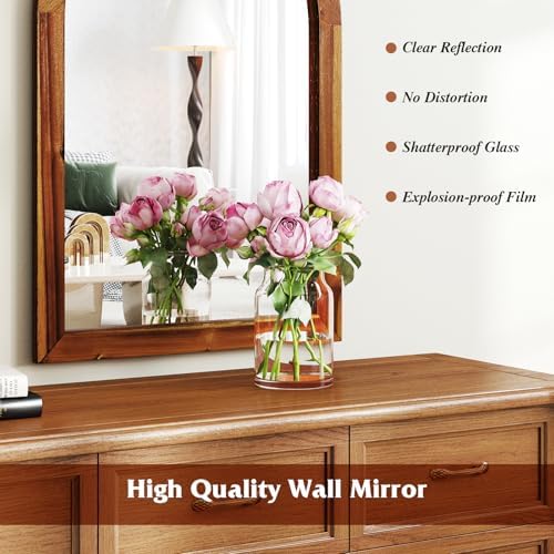 CHARMAID Farmhouse Wall Mirror 35x24 Arched