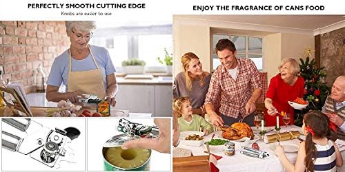 Rebesco Manual Can Opener with Bottle Opener and Non-Slip Handles