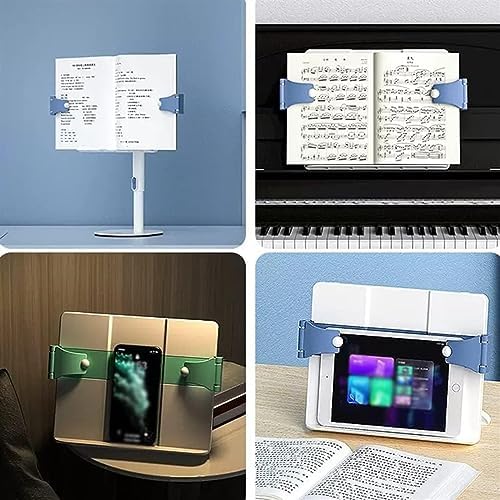 Adjustable Book Stand with Page Clips - Pink Blue
