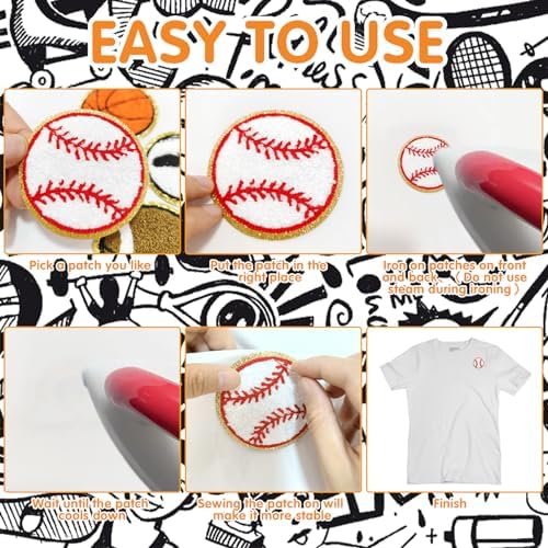 BMNORFUR Baseball Iron On Patches 4Pcs