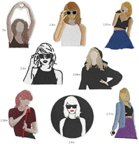 8 Pack Embroidered Iron On Patches for Hats and Clothes