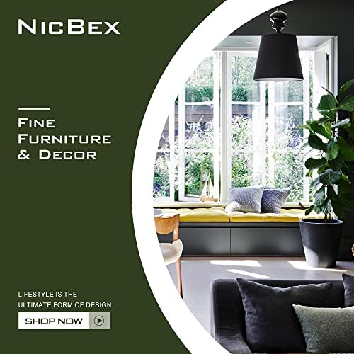 NicBex Full Length Mirror 55x16 Inch Black Aluminum Frame