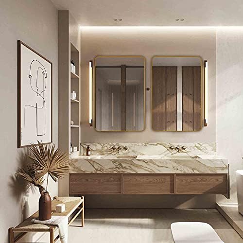 DABLUE 30x40 Inch Gold Framed Bathroom Mirror
