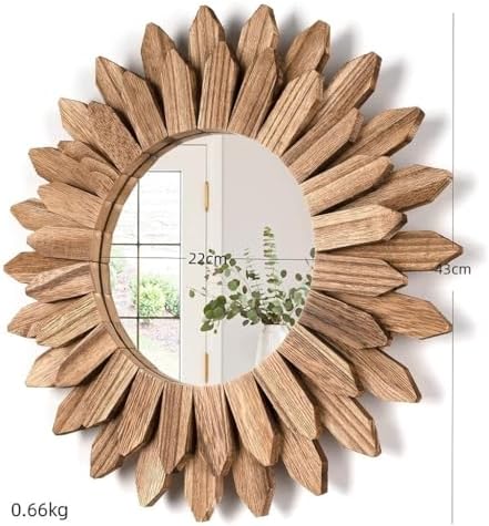 ILIEMOC Wood Frame Bohemian Wall Mirror