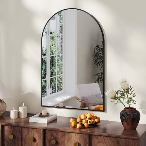 GAOMON 30x40 Modern Black Arched Wall Mirror