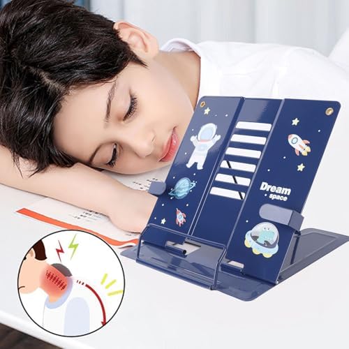 GOWENIC Book Stand with Cute Astronaut Pattern