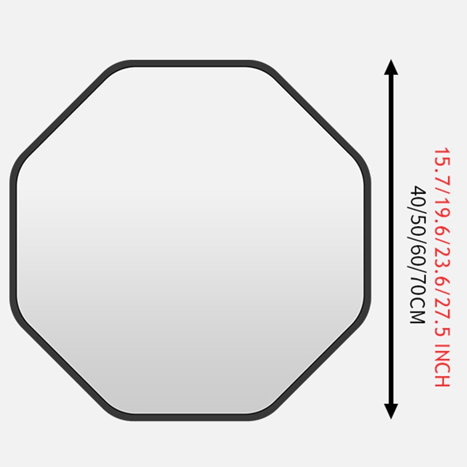 TZUFA Octagon Wall Mirror with Aluminum Frame - Black 40x40CM