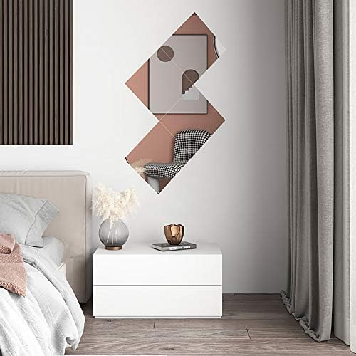 Genrics Frameless Full Length Mirror Tiles Set 12 Inch x 4 Pcs