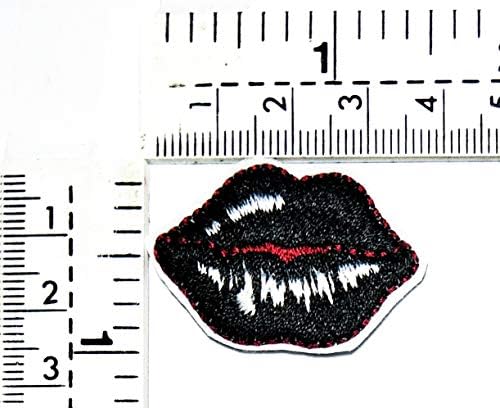 3Pcs Mini Black Lips Iron-on Patches for Clothing 1