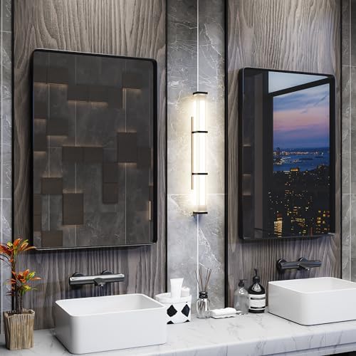 ISKM Black Framed Mirror 20x16 Wall Decor