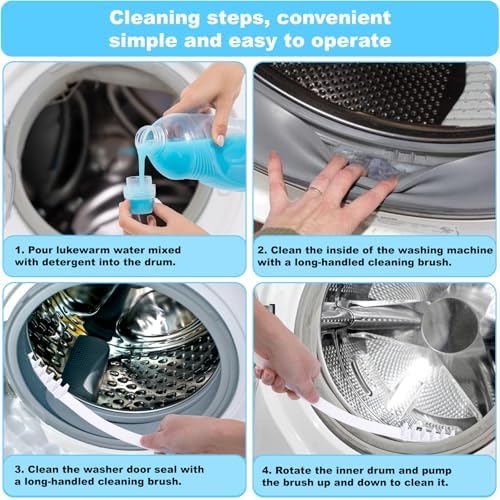 Palksky Washing Machine Cleaning Brush Set with Drum and Crevice Brushes
