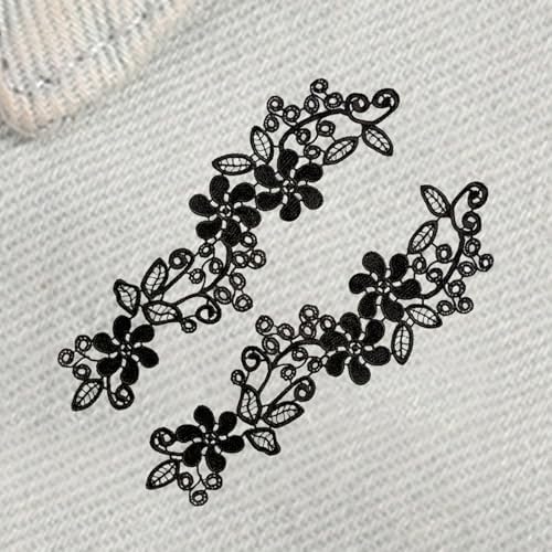 2Pack Embroidered Lace Patches for Clothing and Bridal Wear