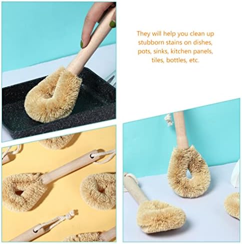 iplusmile 2pcs Kitchen Cleaning Brush with Bamboo Handle 1