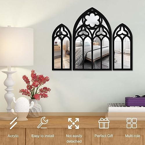 3Pcs Gothic Wall Mirror Set for Home Decor