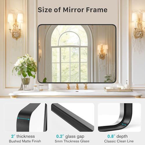 COZIFURNI 22x30 Black Vanity Mirror 1