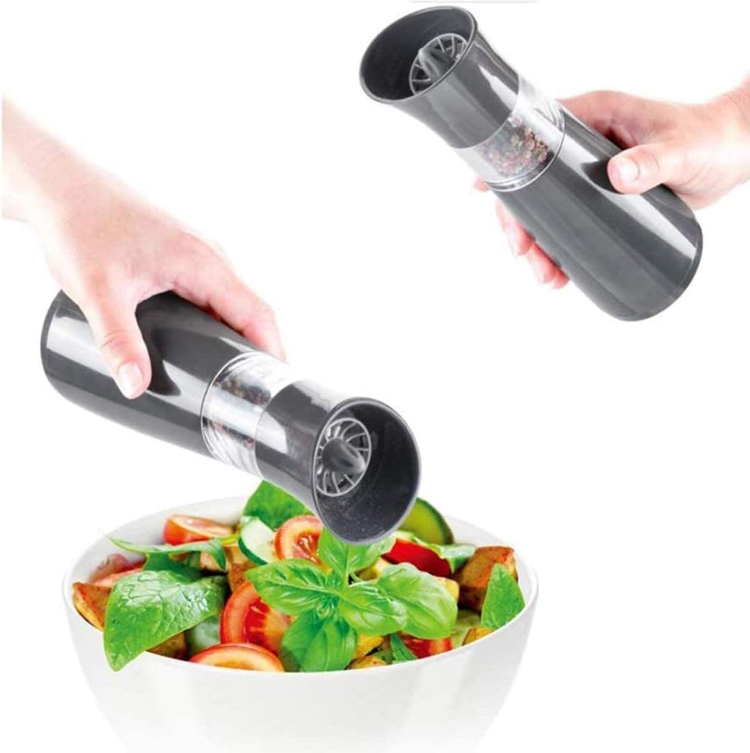 Premium Salt and Pepper Grinder Set - 2 pcs Stainless Steel with Ceramic Rotor