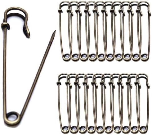 4 Inch Heavy Duty Bronze Safety Pins Set of 20